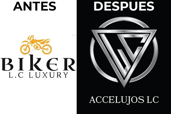 Rebrand de Biker LC Luxury a Accelujos LC: antes y despues