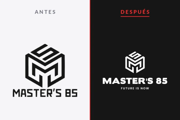 Rediseno de logo de Masters 85: antes y despues
