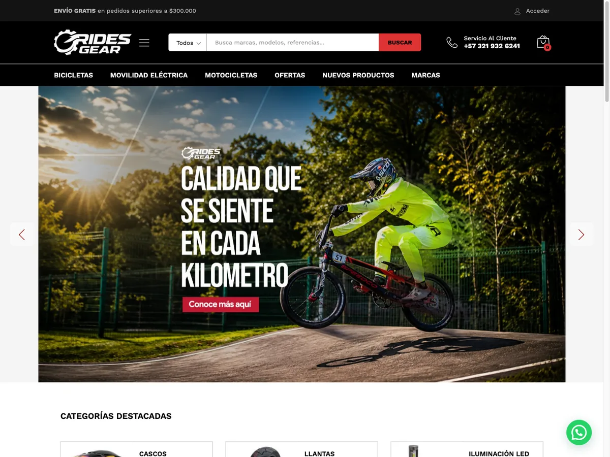 Tienda en linea de repuestos RidesGear