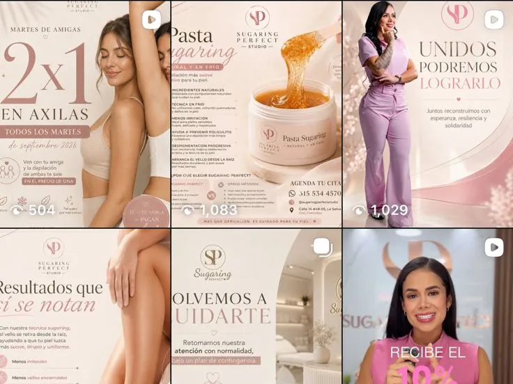 Feed de Instagram de Sugaring Perfect Studio